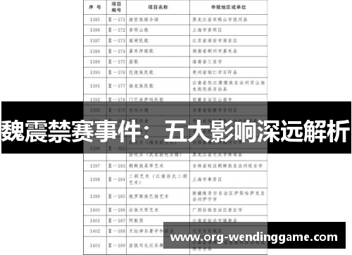 魏震禁赛事件：五大影响深远解析