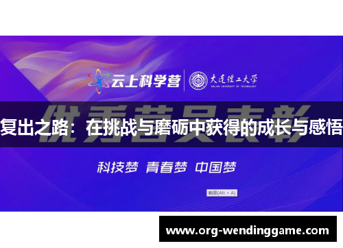 复出之路：在挑战与磨砺中获得的成长与感悟